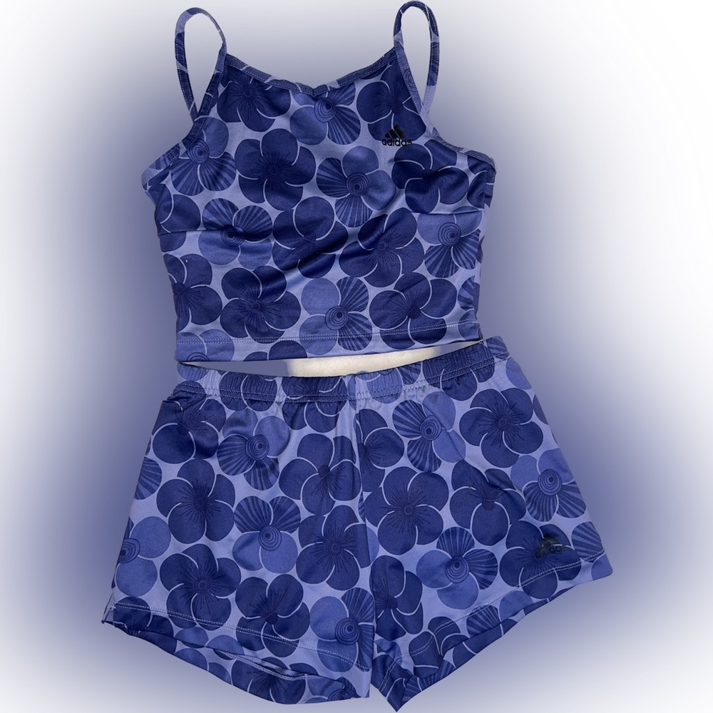 Sold Adidas Floral Tank and Shorts Set
